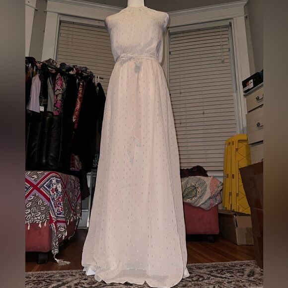 NWTs ModCloth Illuminated Elegance Chiffon Maxi Dress Size Small - Picture 4 of 9